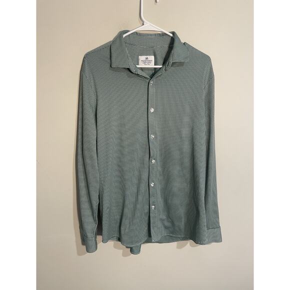 Mizzen + Main Tradition Evolved Trim Fit Green Check Mens L Preppy Casual - Picture 1 of 8